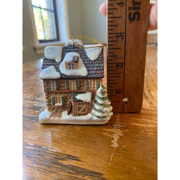M.J. Hummel Snowy Cottage Christmas Ornament Figurine 2.5" Hand-Painted Porcelai - Picture 5 of 7